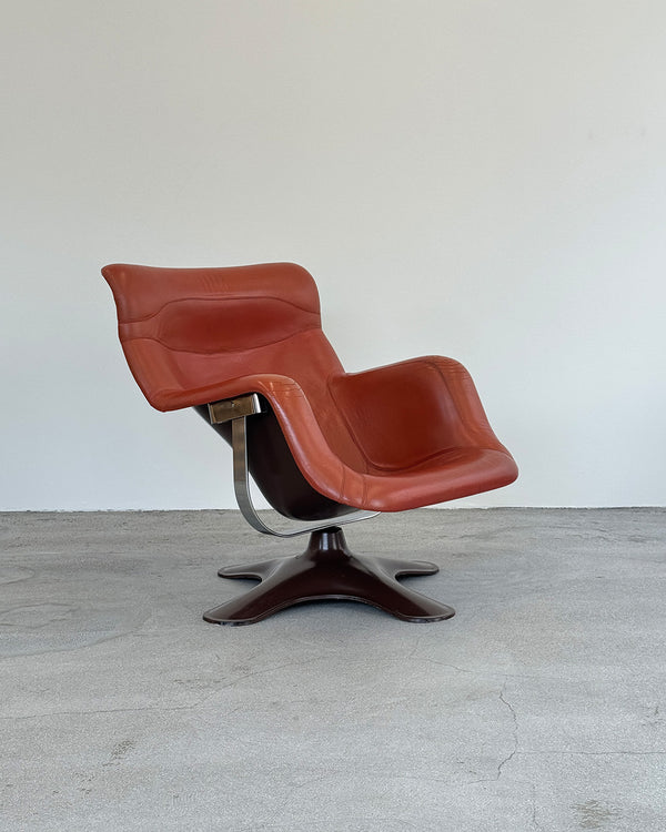 1960s Terracotta Karuselli Lounge Chair by Yrjö Kukkapuro