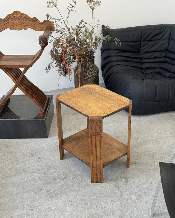 French 1950s Solid Wood Side Table