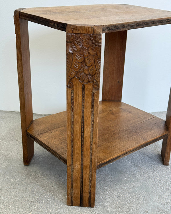 French 1950s Solid Wood Side Table