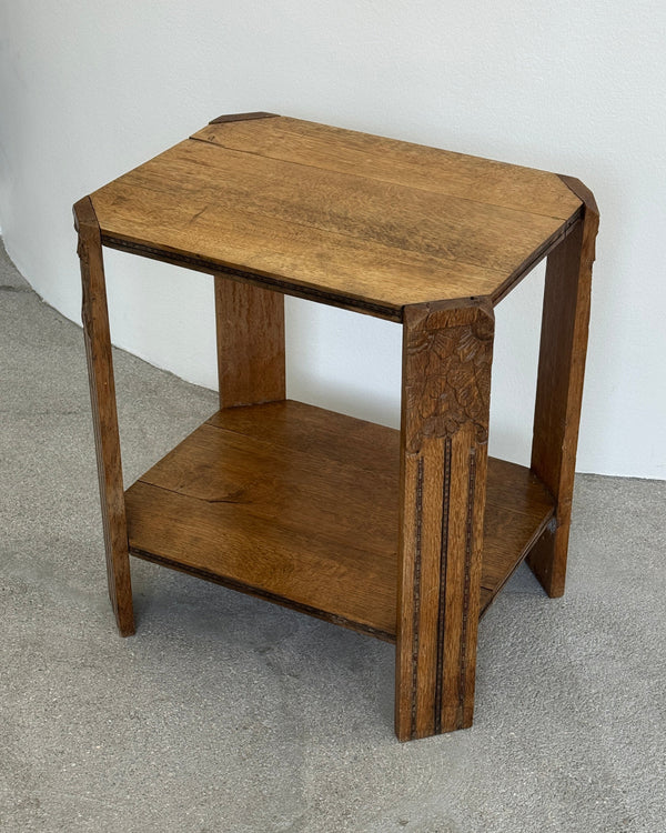 French 1950s Solid Wood Side Table