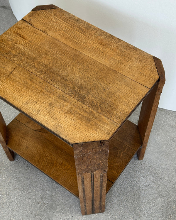 French 1950s Solid Wood Side Table