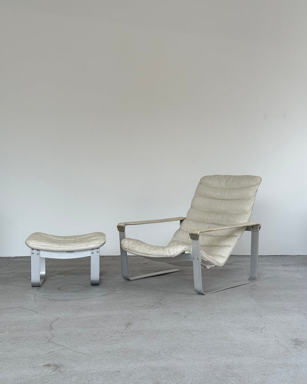 llmari Lappalainen 'Pulkka' Lounge Chair with Ottoman for Asko