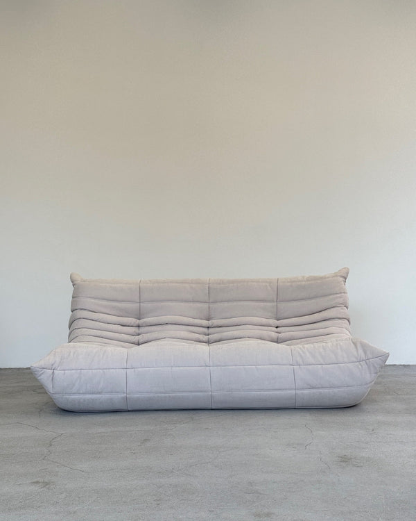 Grey Alcantara 3-Seater Togo by Michel Ducaroy for Ligne Roset