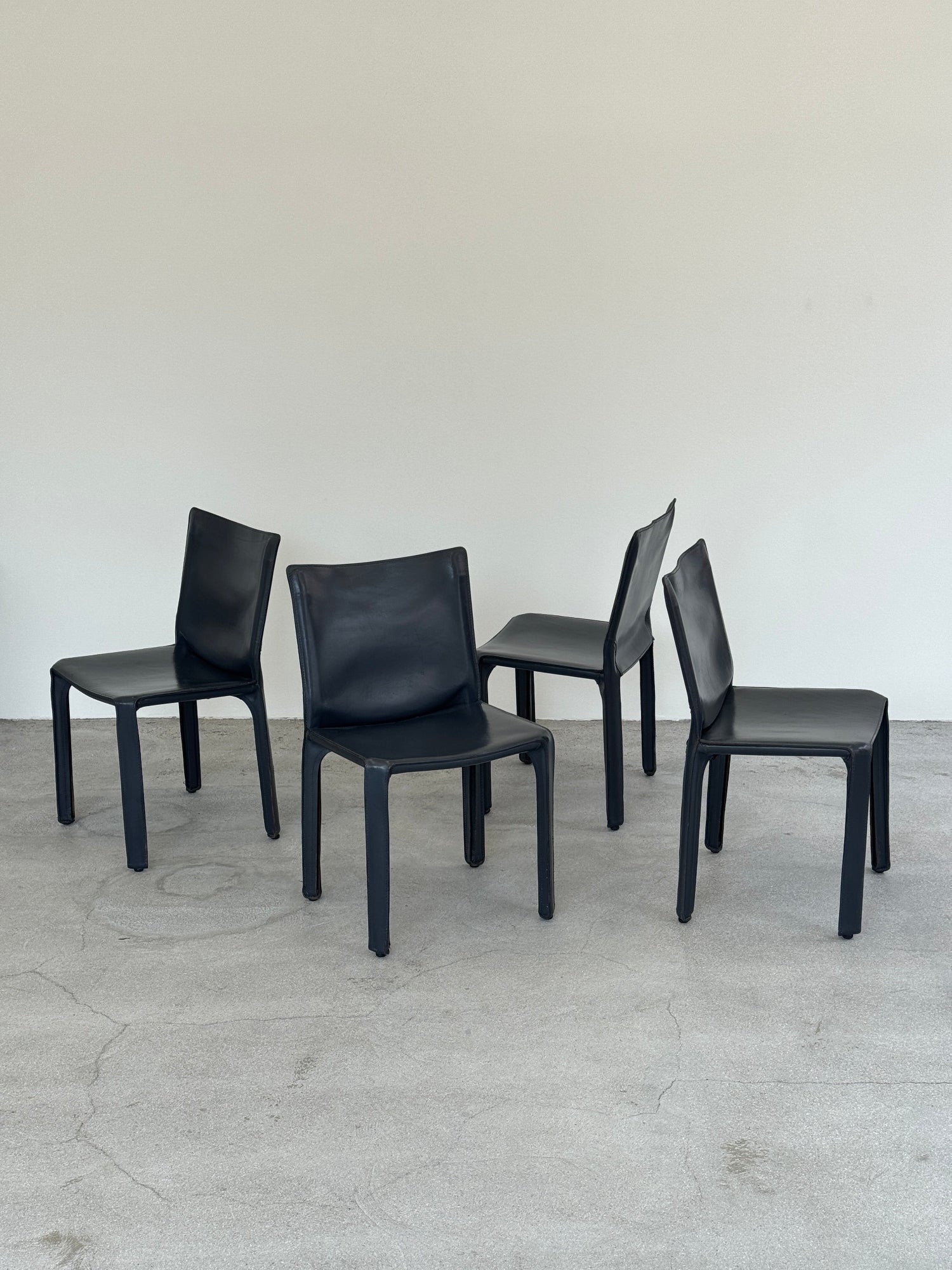 Set of 412 Cab Chairs by Mario Bellini for Cassina