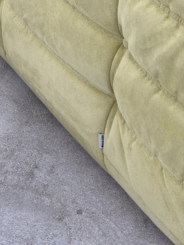 Green Alcantara 2-Seater Togo Sofa by Michel Ducaroy for Ligne Roset