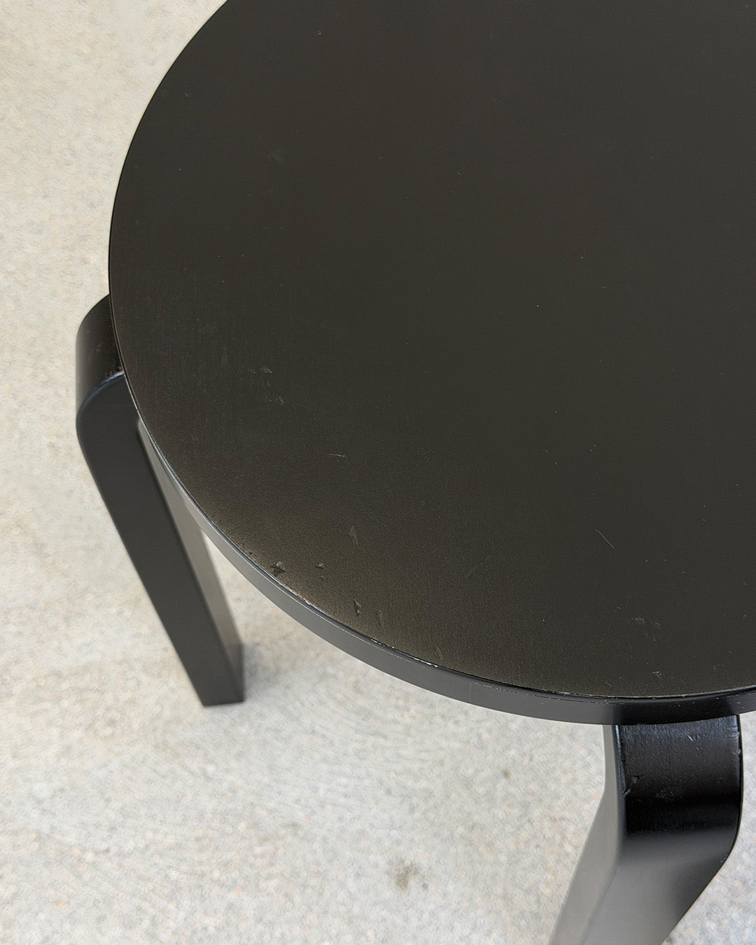 Black Birch Artek E60 Stool by Alvar Aalto