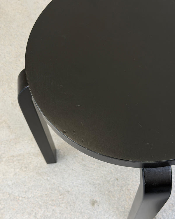 Black Birch Artek E60 Stool by Alvar Aalto