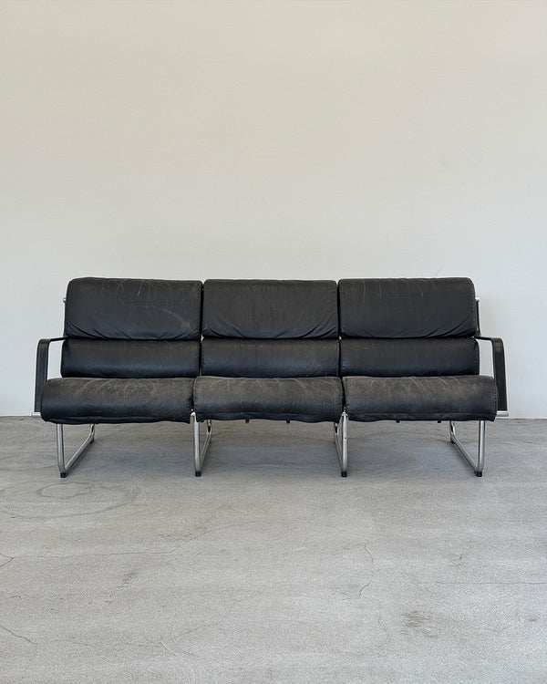 Black Leather Remmi Sofa by Yrjö Kukkapuro