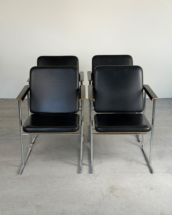 Black Leather 'A-500' Chair by Yrjö Kukkapuro for Avarte
