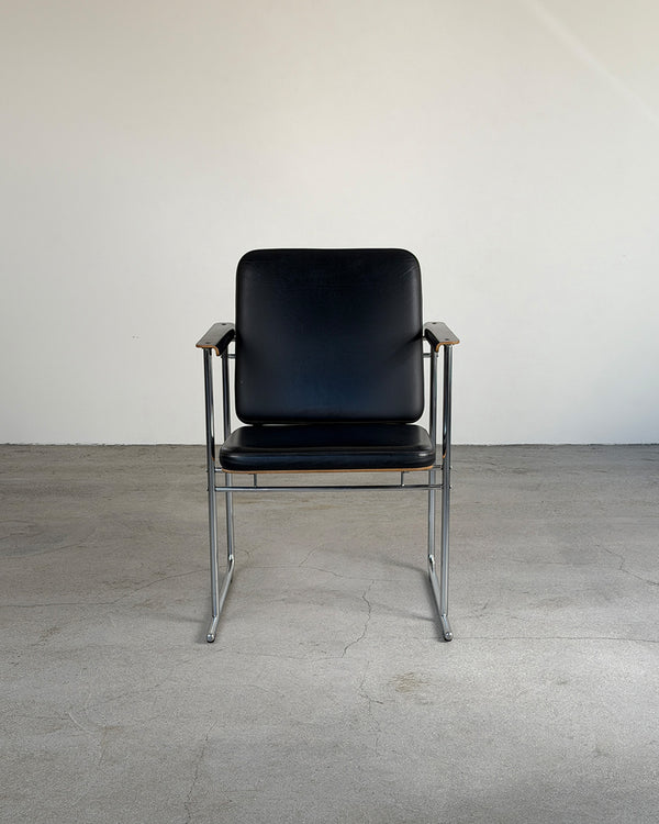 Black Leather 'A-500' Chair by Yrjö Kukkapuro for Avarte