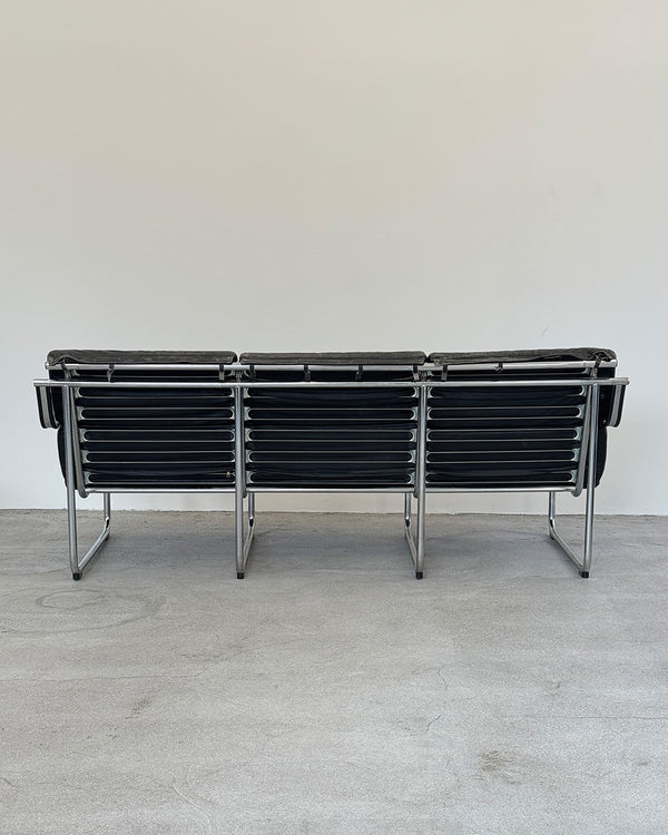 Black Leather Remmi Sofa by Yrjö Kukkapuro