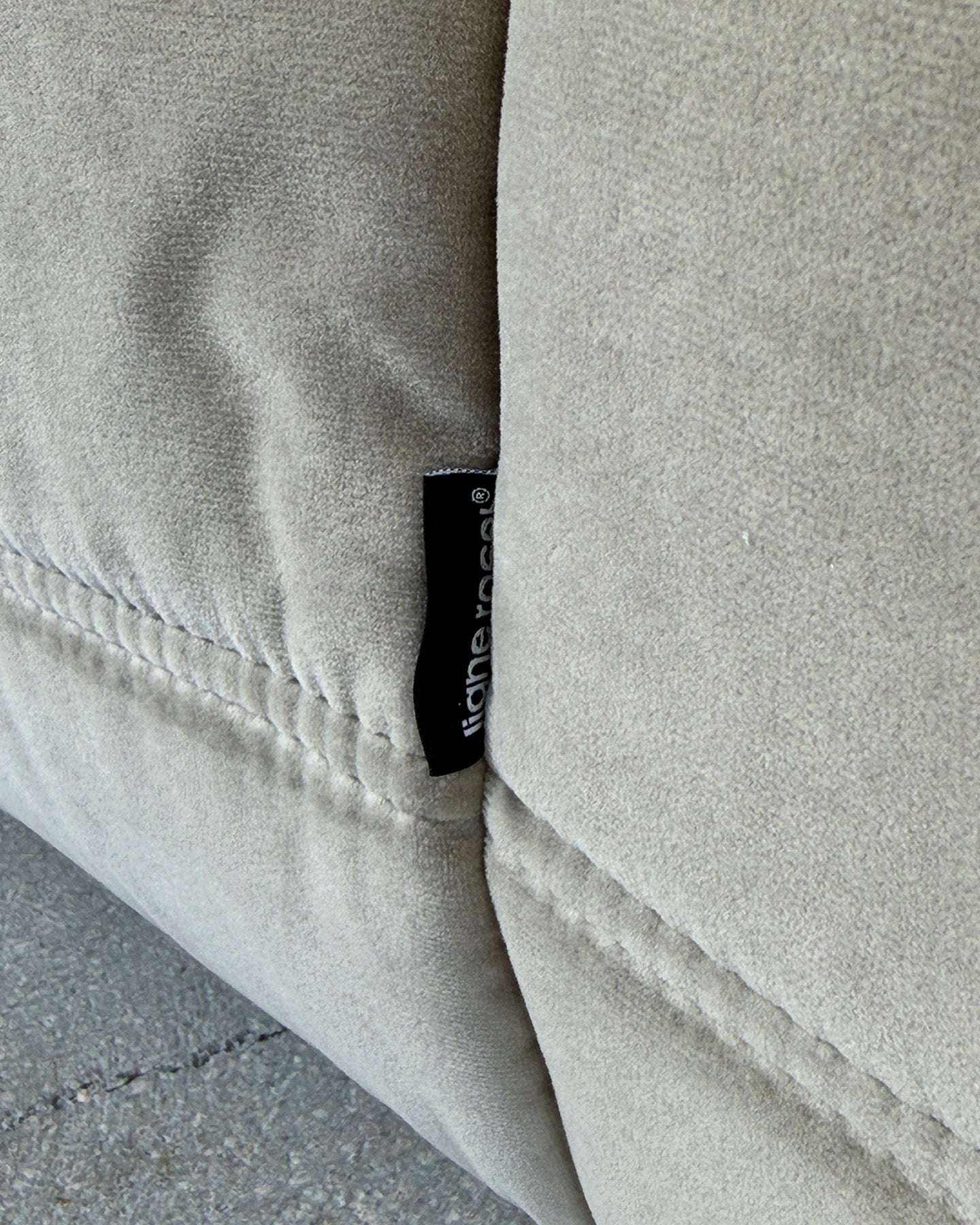 Gray Cotton Velvet 2-Seater Togo Sofa by Michel Ducaroy for Ligne Roset