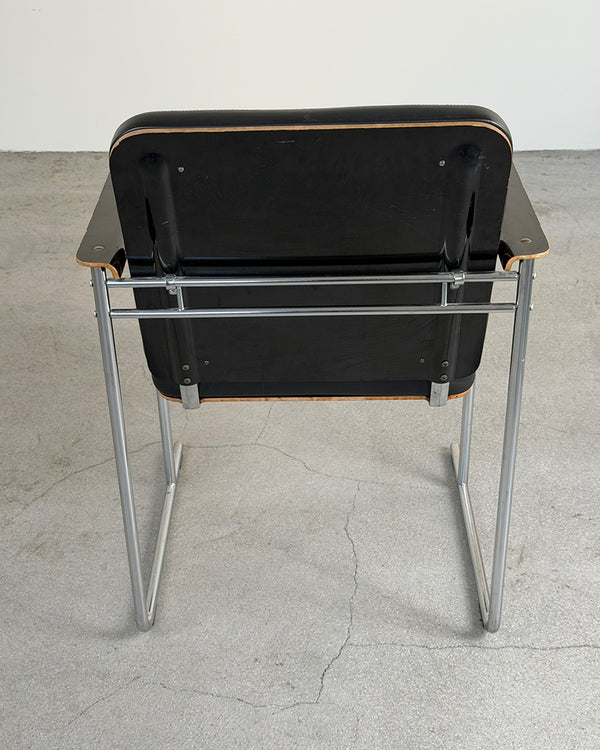 Black Leather 'A-500' Chair by Yrjö Kukkapuro for Avarte