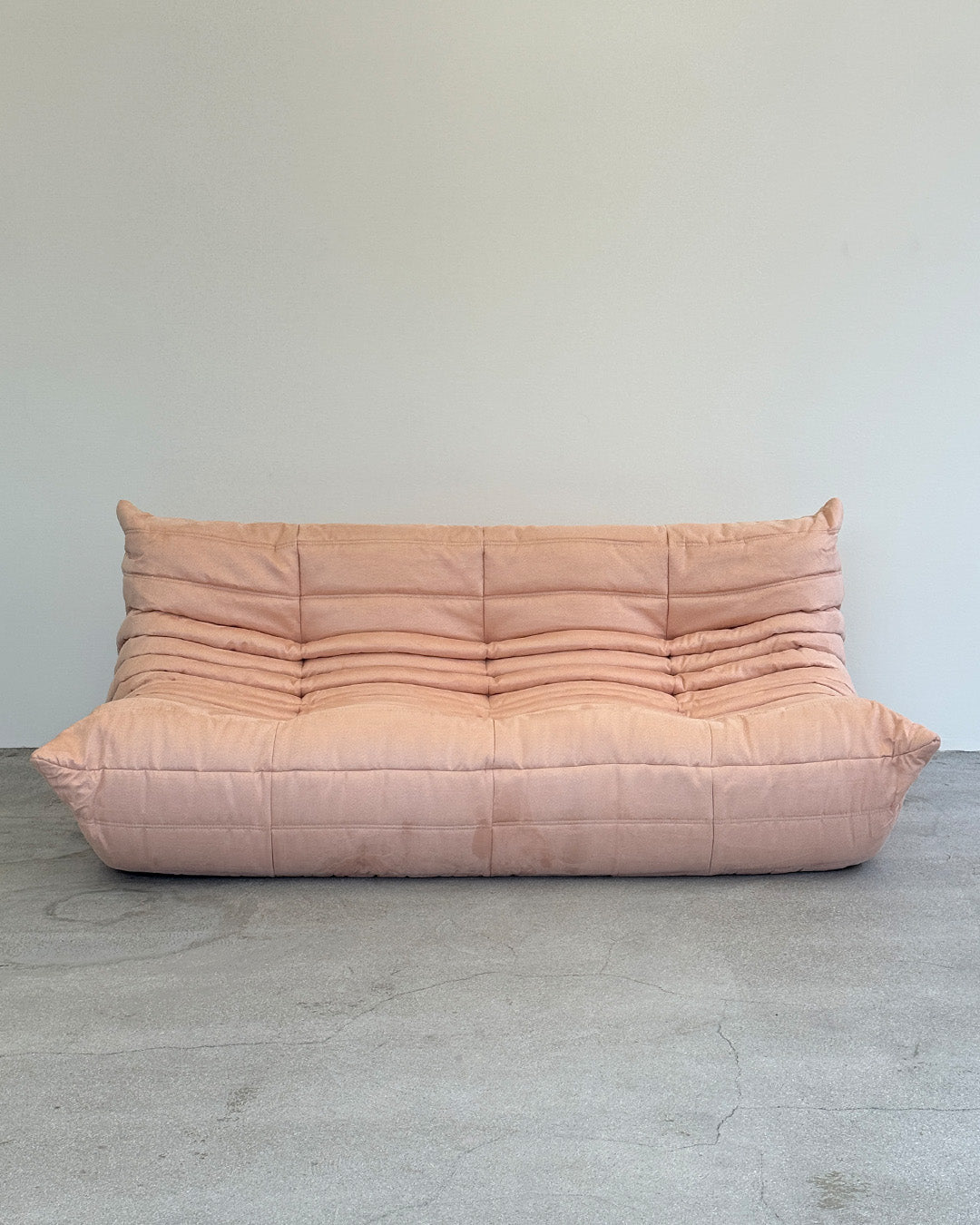 Baby Pink Alcantara 3-Seater Togo by Michel Ducaroy for Ligne Roset