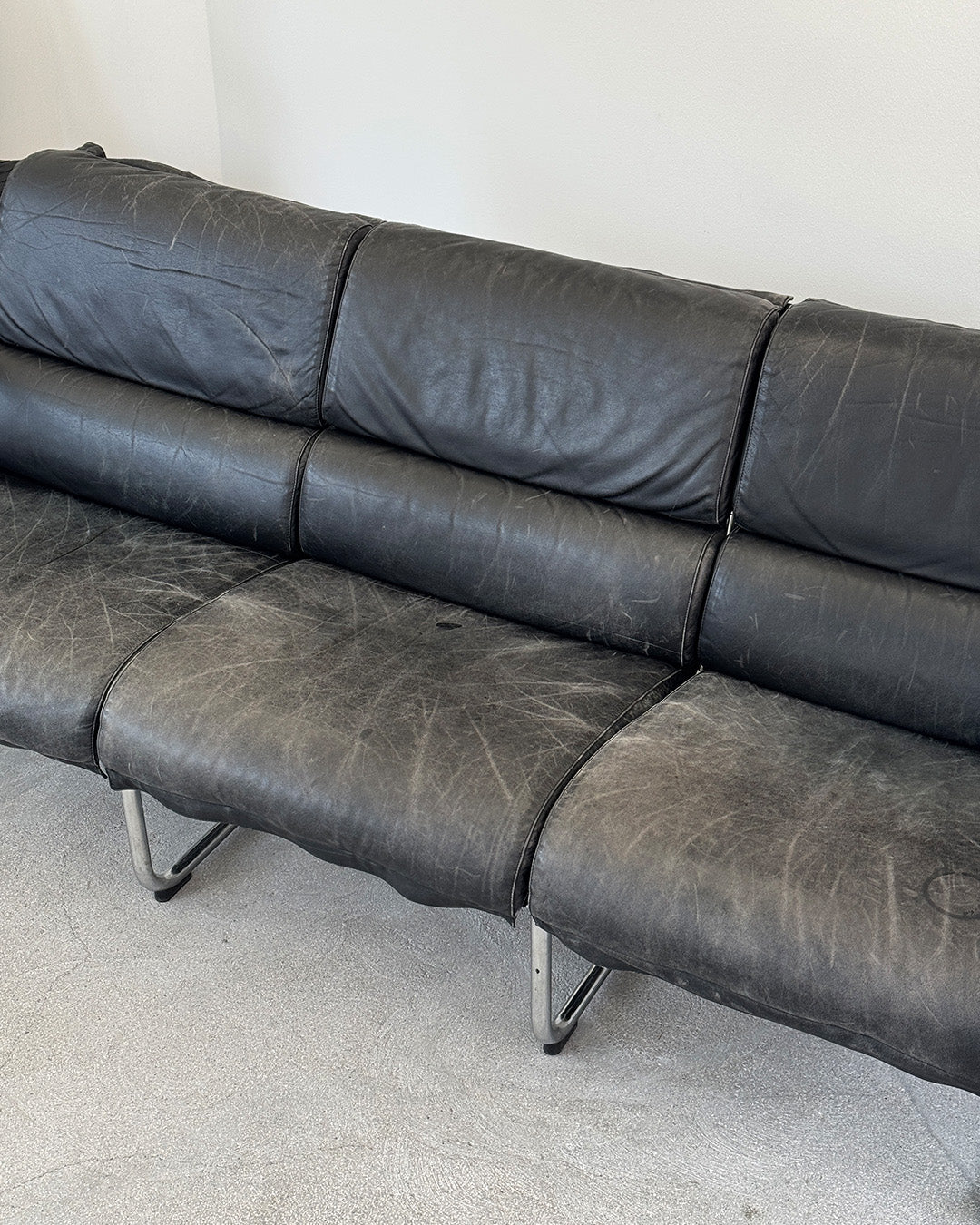 Black Leather Remmi Sofa by Yrjö Kukkapuro