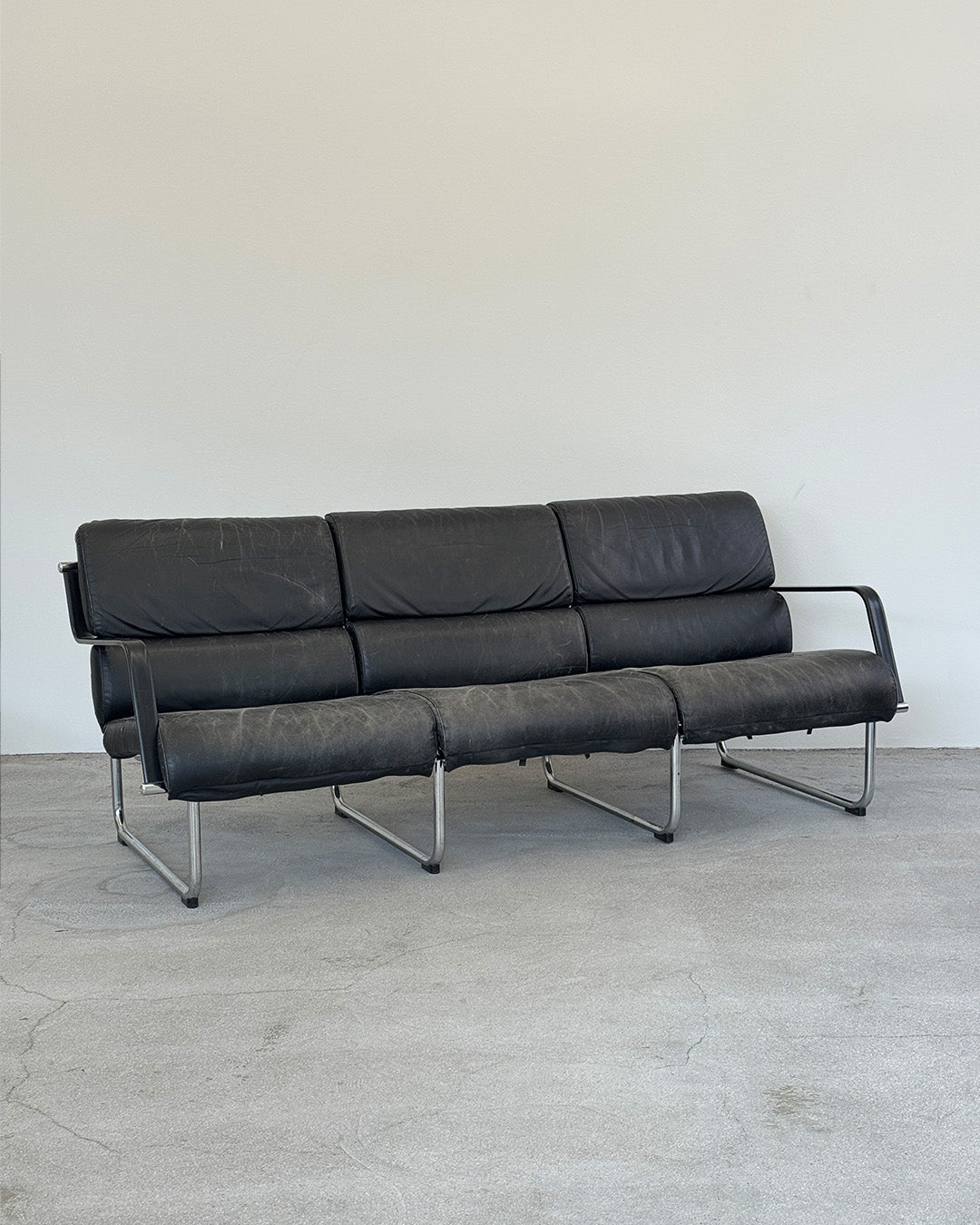 Black Leather Remmi Sofa by Yrjö Kukkapuro