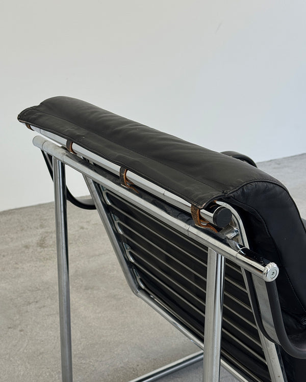 Black Leather Remmi Armchair by Yrjö Kukkapuro