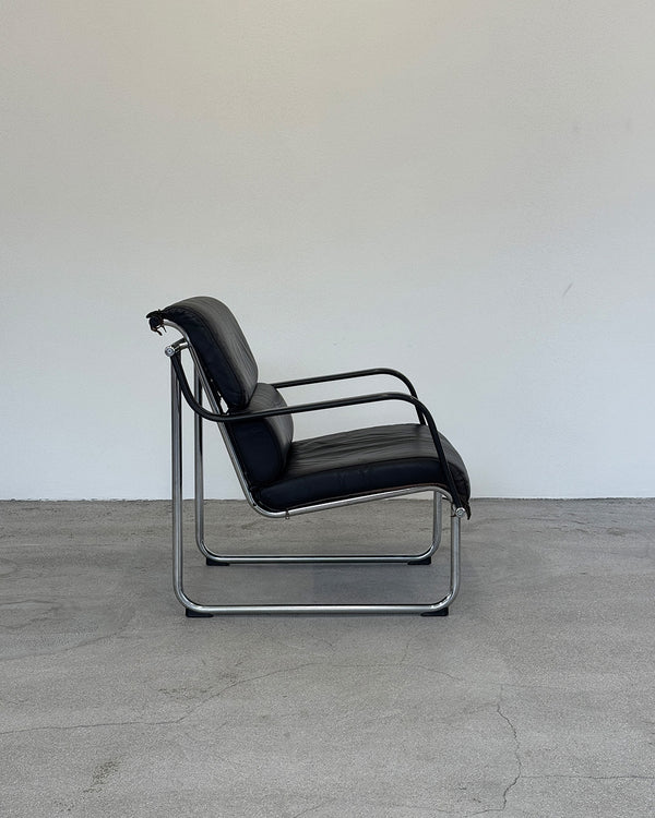 Black Leather Remmi Armchair by Yrjö Kukkapuro