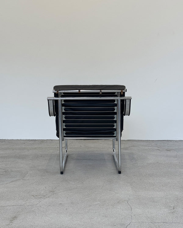 Black Leather Remmi Armchair by Yrjö Kukkapuro