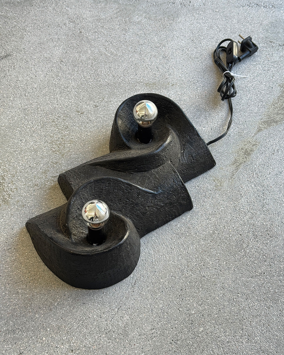 Vintage 1970s Clay Table Lamp by Steengo
