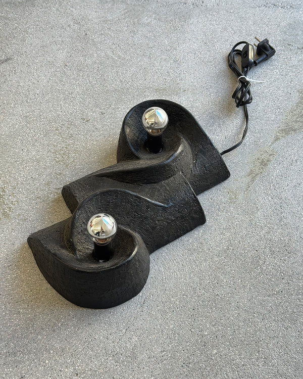 Vintage 1970s Clay Table Lamp by Steengo