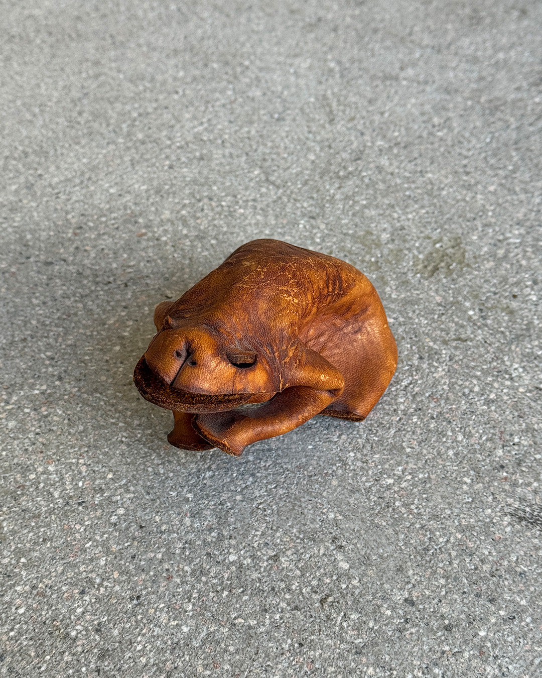 Vintage 1960s Leather Frog Figure by Deru