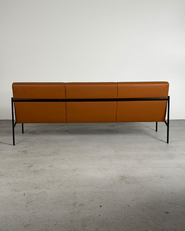 Brown Leather 'Kiki' Sofa by Ilmari Tapiovaara for Artek