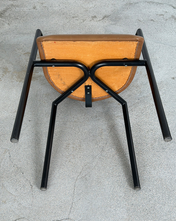 Whisky Brown Leather Armchair, Italy 1980s