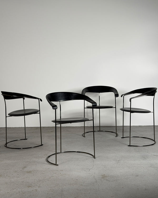 Black 'Canasta' Dining Chairs by Arrben Italy