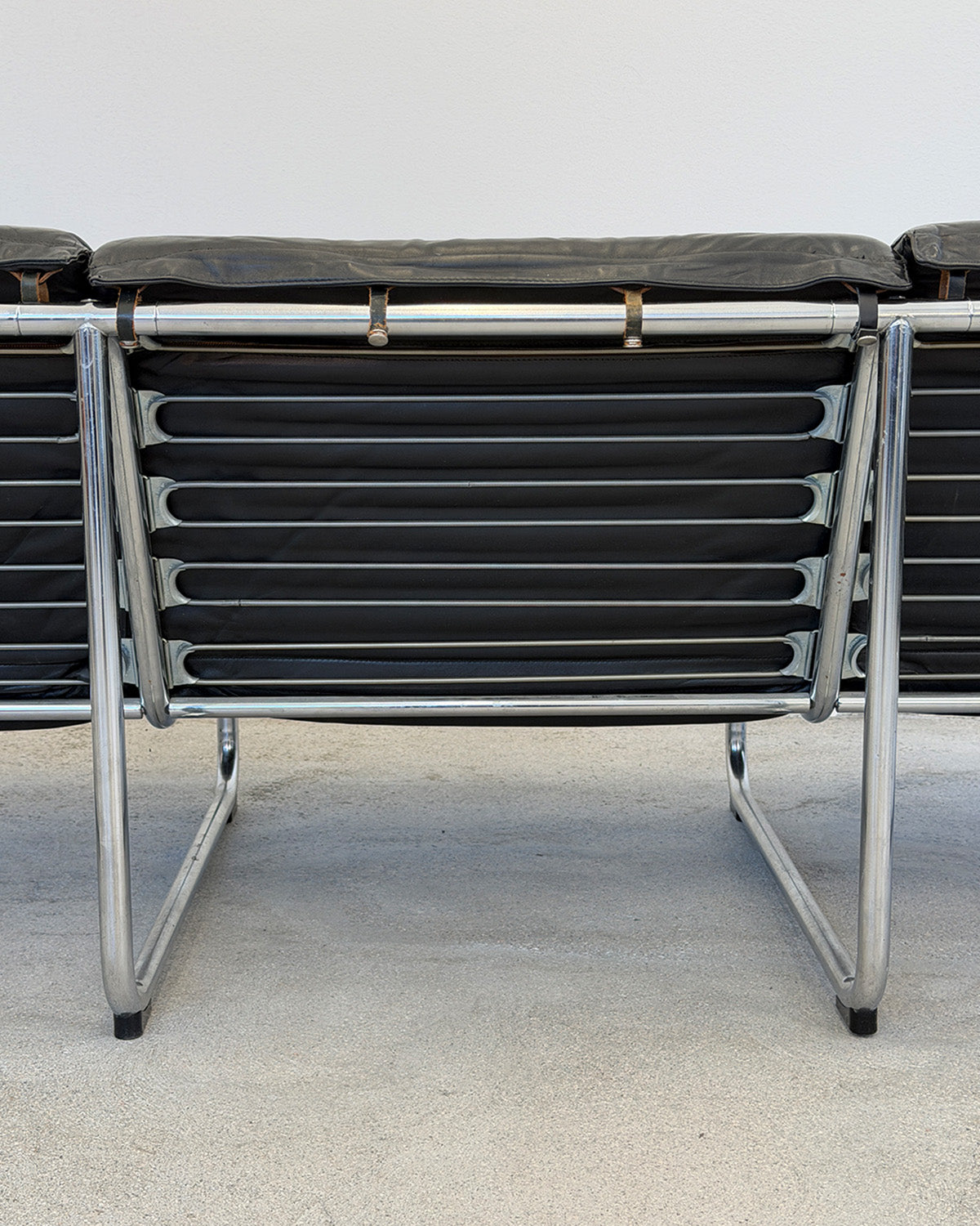 Black Leather 3-Seater Remmi Sofa by Yrjö Kukkapuro