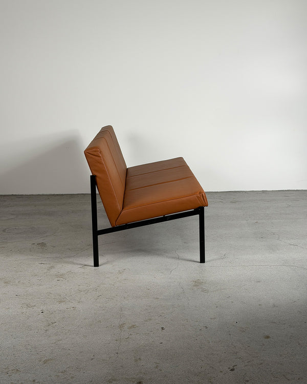 Brown Leather 'Kiki' Sofa by Ilmari Tapiovaara for Artek