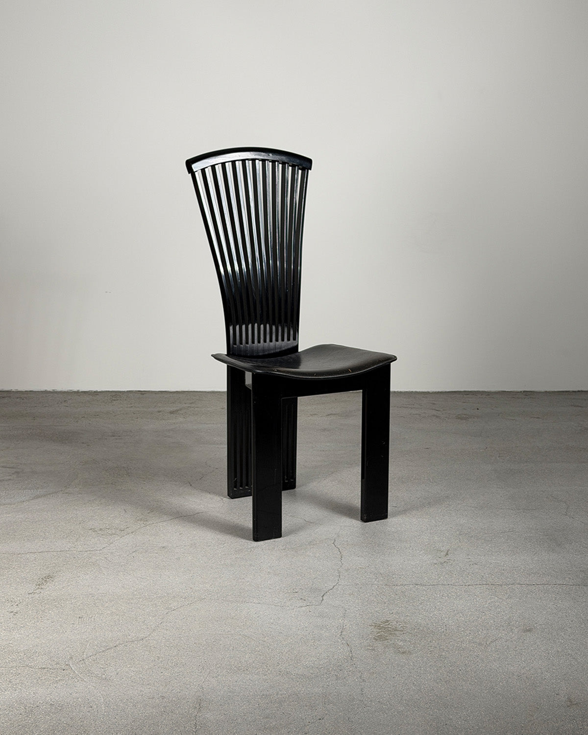 Black Fan Chair by Pietro Costantini, Italy 1980s