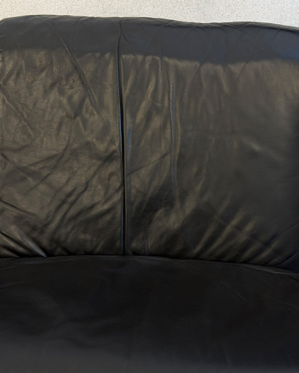 Black Leather 3-Seater Remmi Sofa by Yrjö Kukkapuro