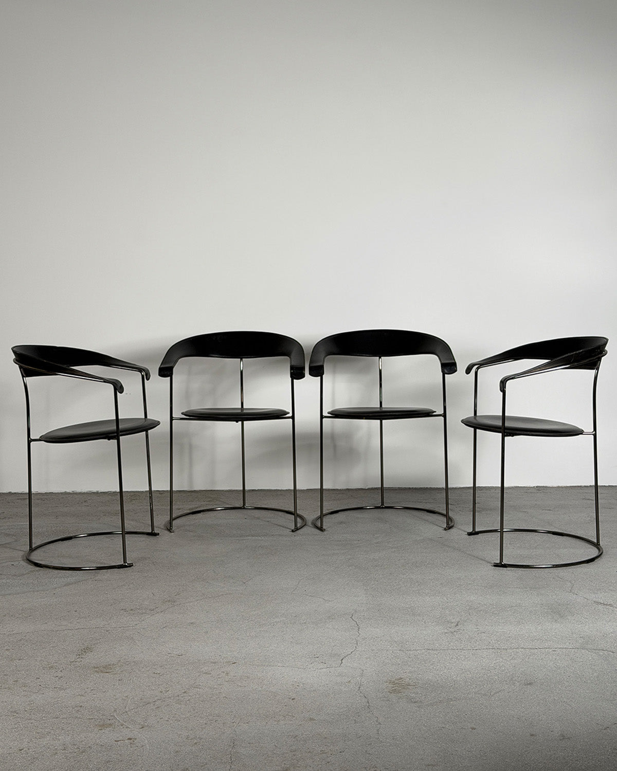 Black 'Canasta' Dining Chairs by Arrben Italy