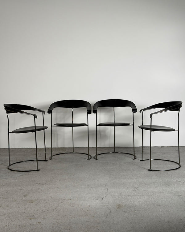 Black 'Canasta' Dining Chairs by Arrben Italy