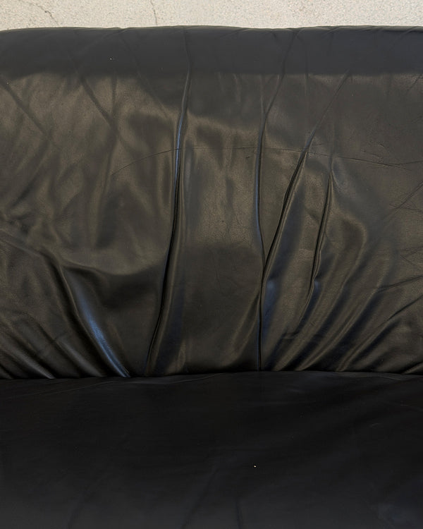 Black Leather 3-Seater Remmi Sofa by Yrjö Kukkapuro