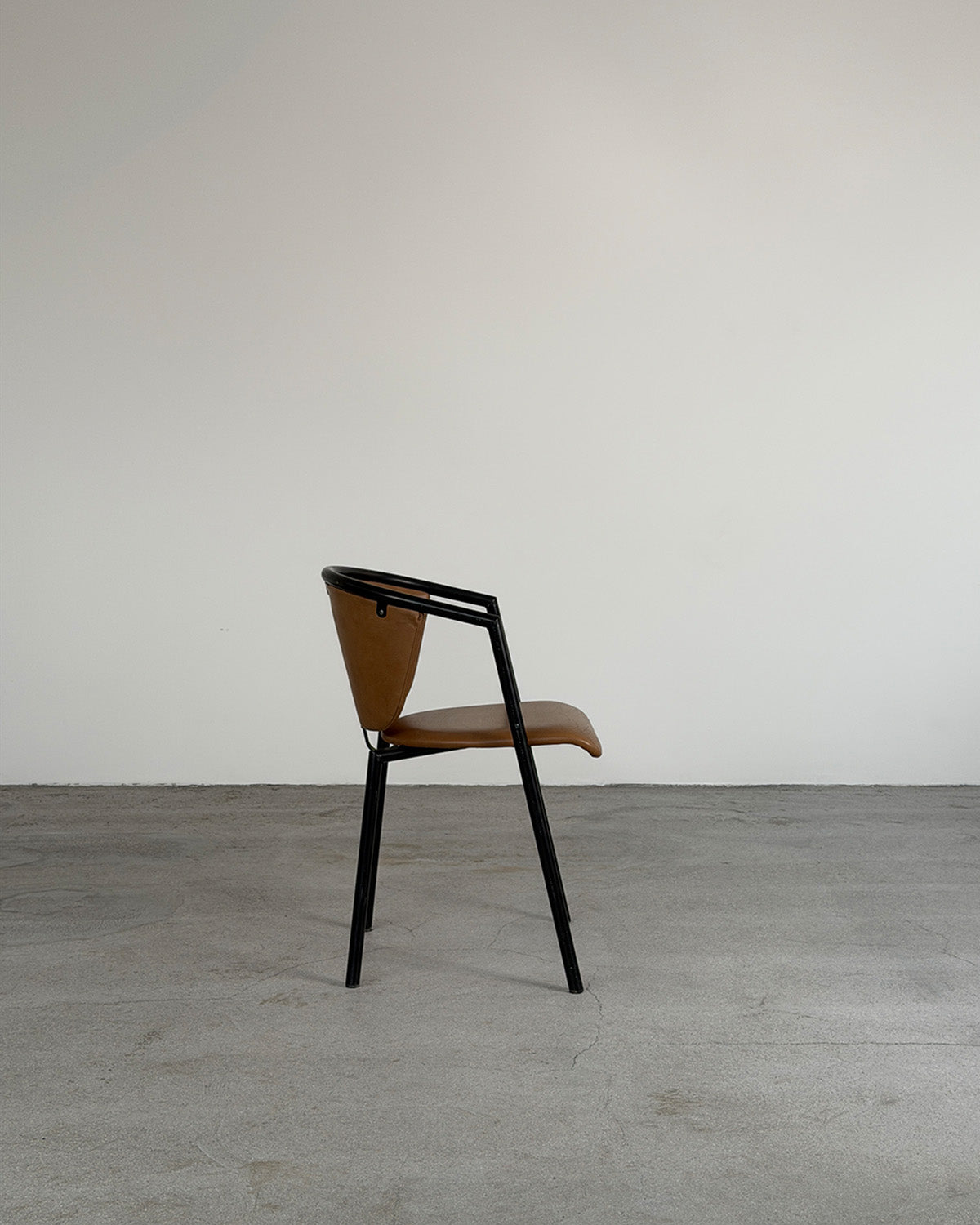 Whisky Brown Leather Armchair, Italy 1980s