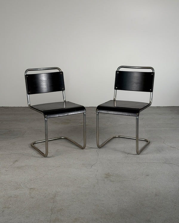 Black Funkis Cantilever Chairs, 1930s