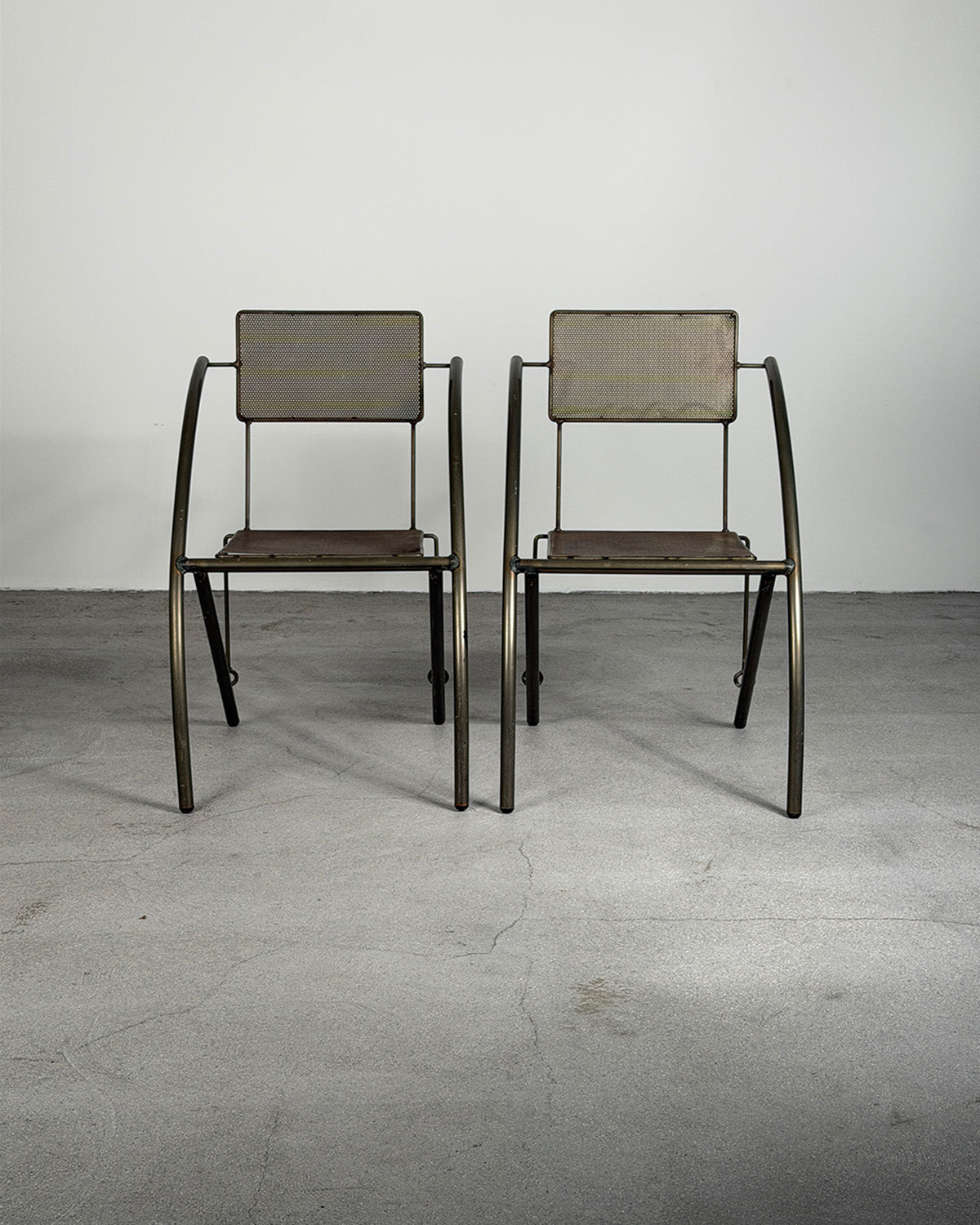 1980s Kare Design Industrial Metal Chairs