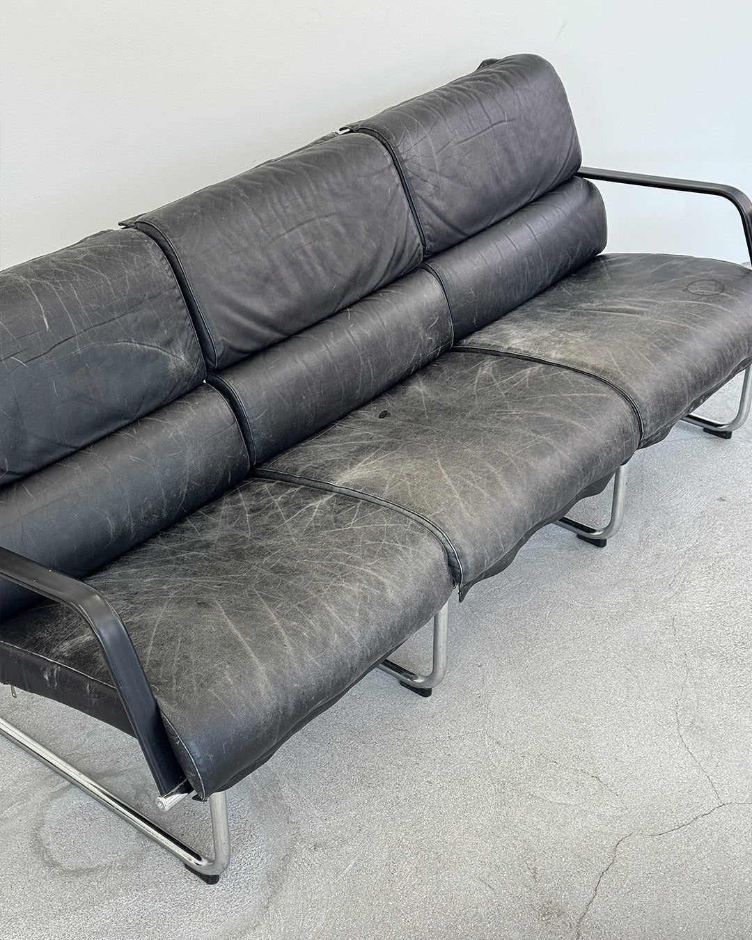 Black Leather Remmi Sofa by Yrjö Kukkapuro