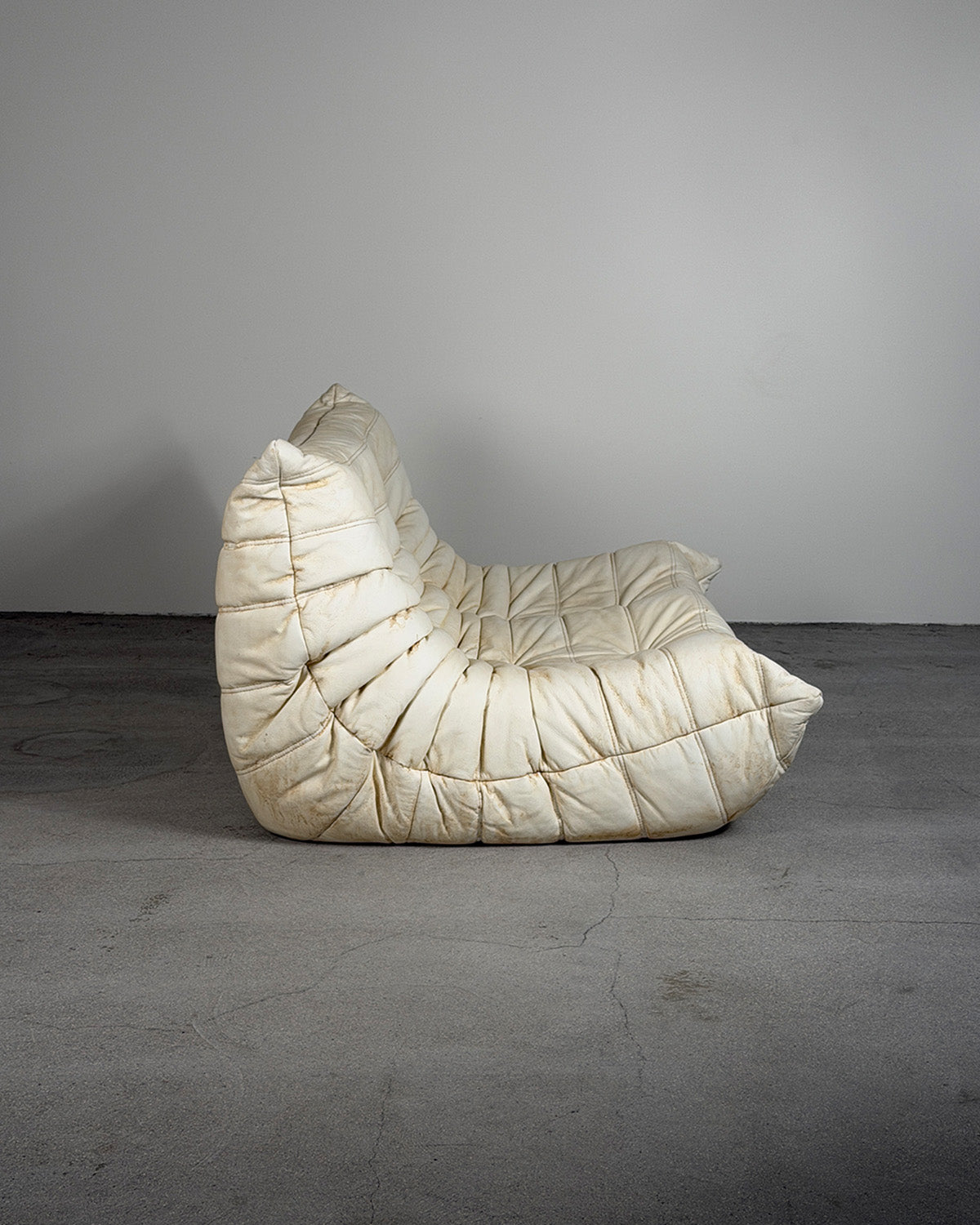 Coffee Dyed Leather 2-Seater Togo Sofa by Michel Ducaroy for Ligne Roset