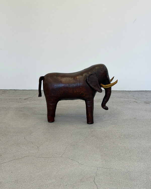 Vintage 1970s Leather Elephant Footstool by Dimitri Omersa