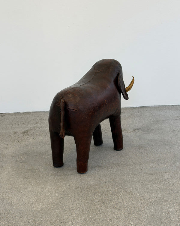 Vintage 1970s Leather Elephant Footstool by Dimitri Omersa