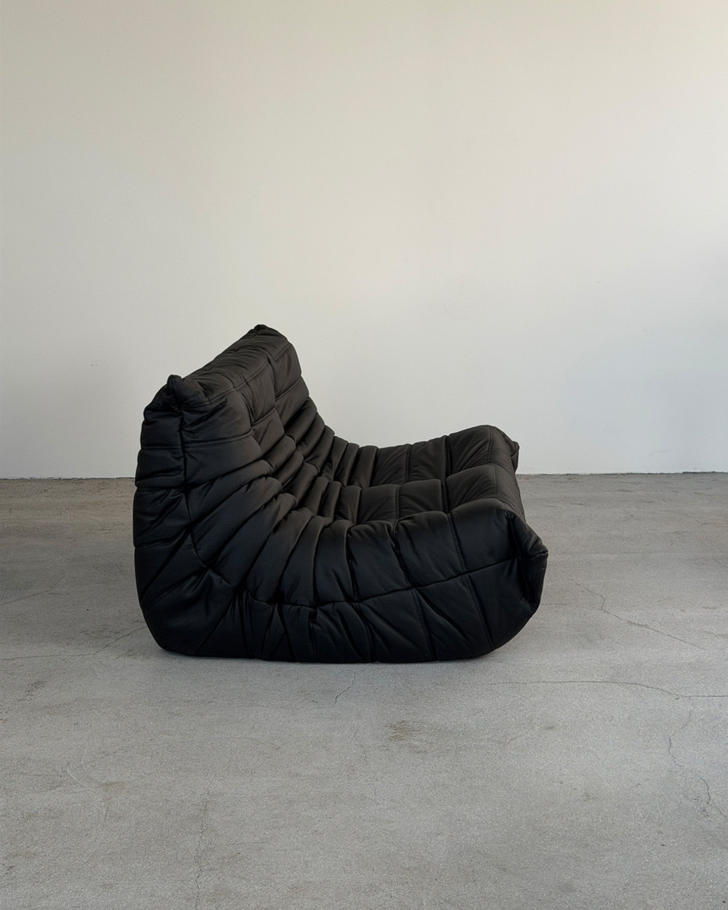 Black Leather 2-Seater Togo Sofa by Michel Ducaroy for Ligne Roset