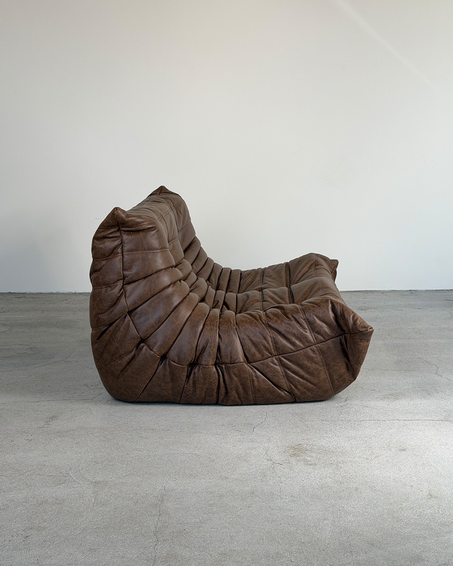 Brown Leather 2-Seater Togo Sofa by Michel Ducaroy for Ligne Roset