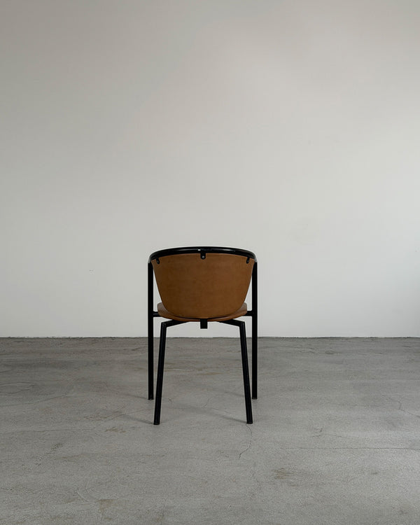 Whisky Brown Leather Armchair, Italy 1980s