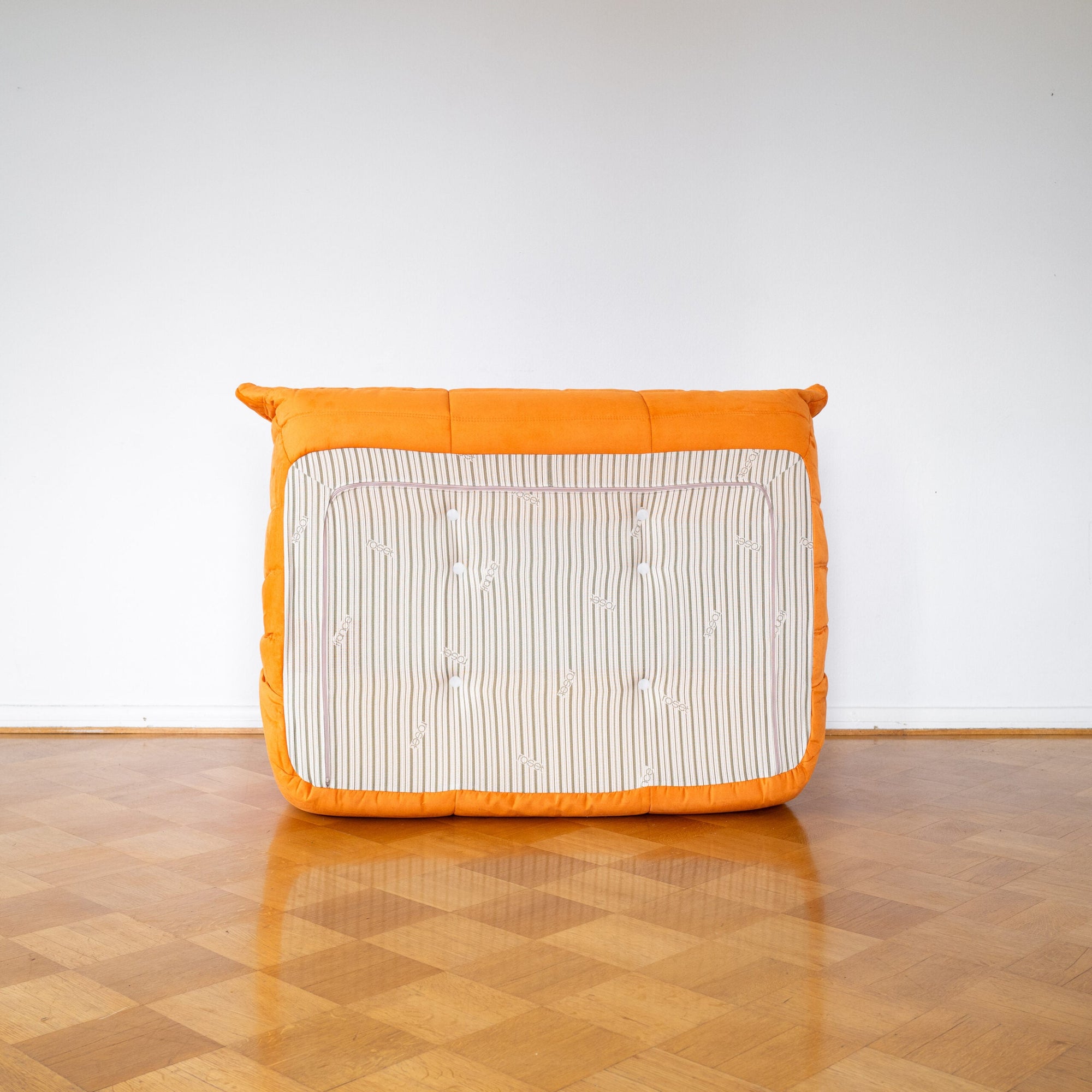 Orange Alcantara 2-Seater Togo Sofa by Michel Ducaroy for Ligne Roset