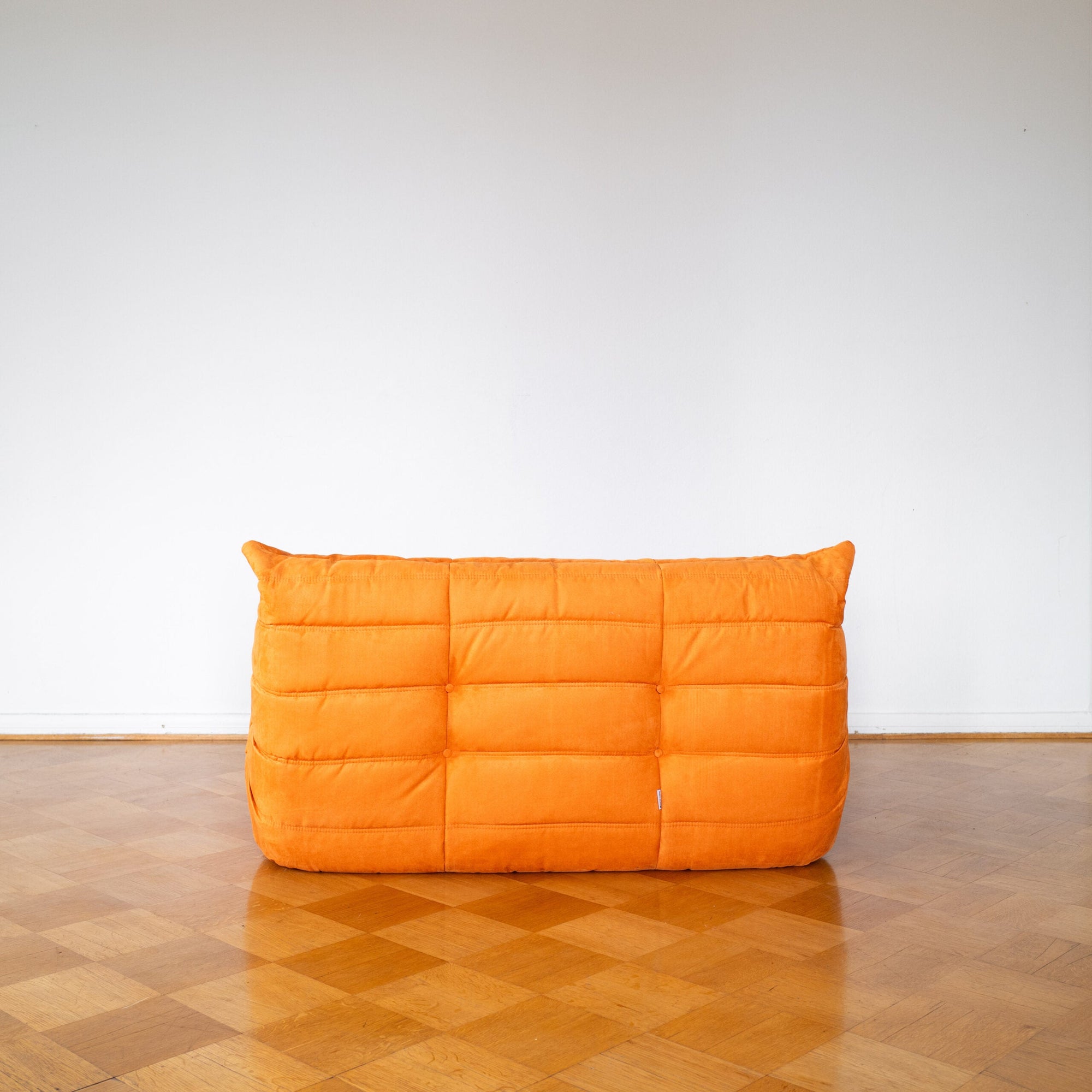 Orange Alcantara 2-Seater Togo Sofa by Michel Ducaroy for Ligne Roset