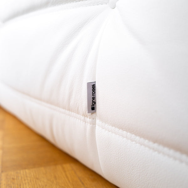 White Leather 2-Seater Togo Sofa by Michel Ducaroy for Ligne Roset