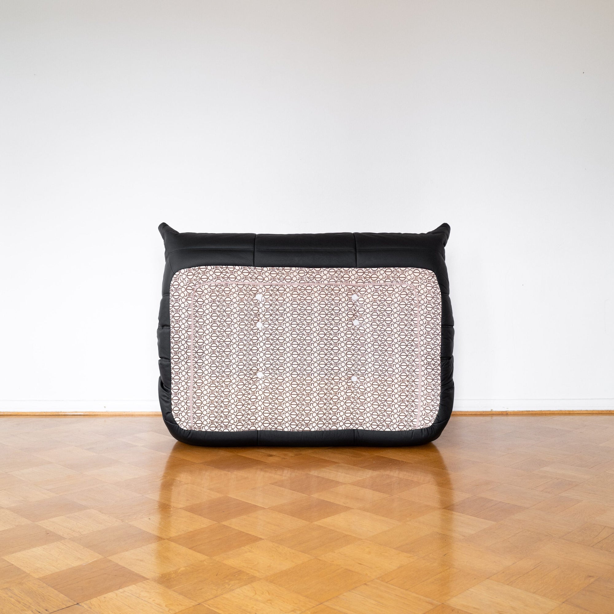 Black Leather 2-Seater Togo Sofa by Michel Ducaroy for Ligne Roset